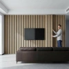 Wood veneer MDF composite grating sound-absorbing wall panels are flame-retardant, environmentally friendly, and available in multiple colors. Sound-absorbing and sound-insulating materials are also available Application Scenario